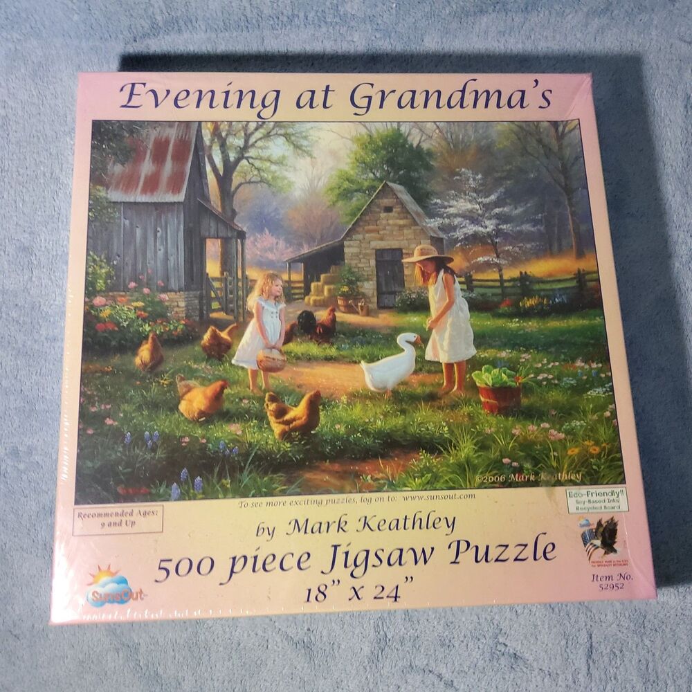 Vintage 2006 SunsOut Evening at Grandmas Mark Keathley 500pc Jigsaw Puzzle 52952
